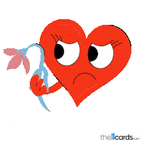 Sad Broken Heart Sticker by TheEcards.com
