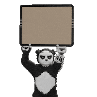 Panda Holding Sticker by Endangered Labs