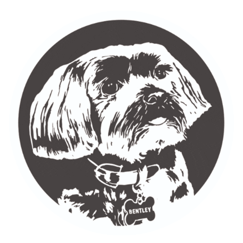 Puppy Barista Sticker by Von Burke Studios