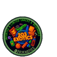 203EXOTICSNACKS new foodie munchies connecticut Sticker