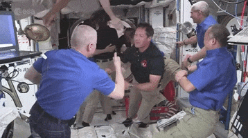 High Five International Space Station GIF by European Space Agency - ESA