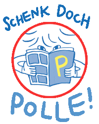 vollepolle logo reading comics polle Sticker