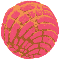 ericaalfarodesigns bread mexican pan concha Sticker