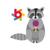ice cream raccoon Sticker