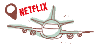 fly plane Sticker by NETFLIX