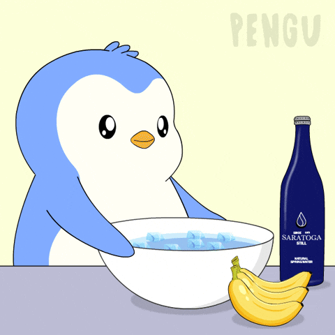 Refreshing Wake Up GIF by Pudgy Penguins