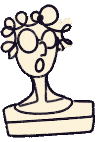 Art Attack Bust Sticker by Luisa Misseri