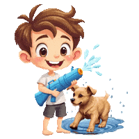 Boys Girls Cute Puppy Sticker