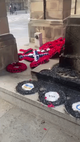 Wreaths Burnt at Edinburgh War Memorial