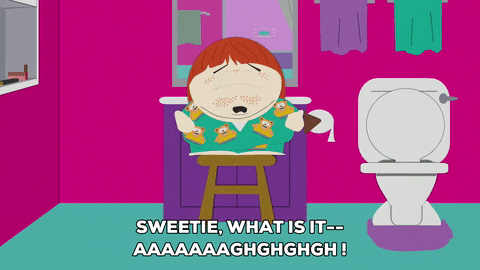 scared bathroom GIF by South Park 