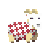 subpixel red ready goat pattern Sticker