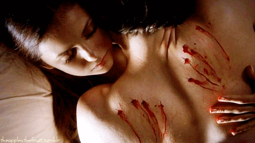 the vampire diaries damon and elena GIF