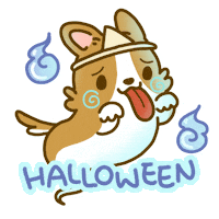 Welsh Corgi Halloween Sticker by Lazy Corgi