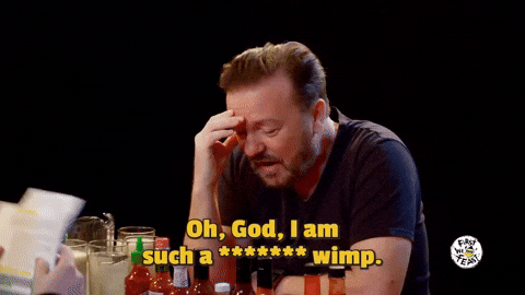 Ricky Gervais Hot Ones GIF by First We Feast