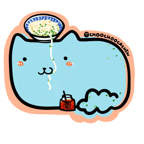 Hungry Cat Sticker by CHOOCHOO-ca-CHEW