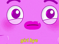 Girl Bye Pink Blob GIF by GIPHY Studios 2021
