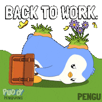 Working 9 To 5 Sticker by Pudgy Penguins