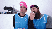 snowvolleyball snow winter eating eat GIF