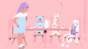 teddy bear pink GIF by richard a chance