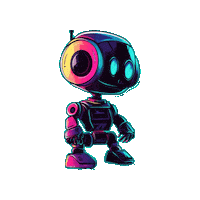 Cute Robot Sticker by Preneura