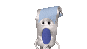 thetoiley surprised puppet puppets toothpaste Sticker