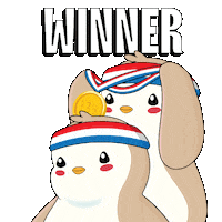 I Win Gold Medal Sticker by Pudgy Penguins