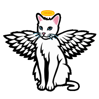 Cat Angel Sticker by Electric Catnip