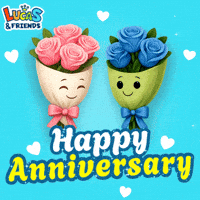 Happy Anniversary Flowers GIF by Lucas and Friends by RV AppStudios