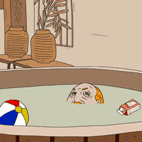 Aanenmatig grappig animatie rolf hottub GIF