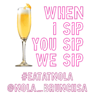 eatatnola giphyupload champagne mimosa nolabrunchandbeignets Sticker