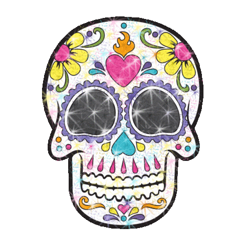 Day Of The Dead Skull Sticker by Ex-Voto Design / Leslie Saiz