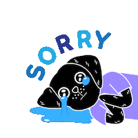 Sad Black Dog Sticker
