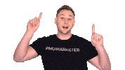 Pmumarketer celebrating oh yeah pointing up hey hey hey Sticker