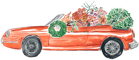 Driving Red Car Sticker by Radley