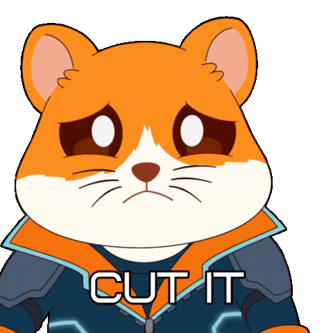 Sad Cut It Out Sticker by Hamieverse