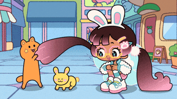SparklesMagicalMarket cute friends animals jump GIF
