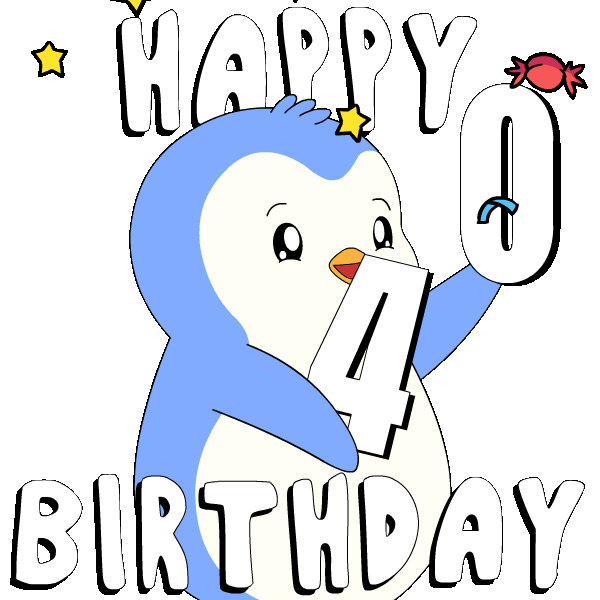 Happy Birthday Party Sticker by Pudgy Penguins