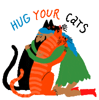 Cat Love Sticker by Ezra W. Smith