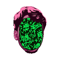 who_dat_j0ny crazy glow techno shine Sticker