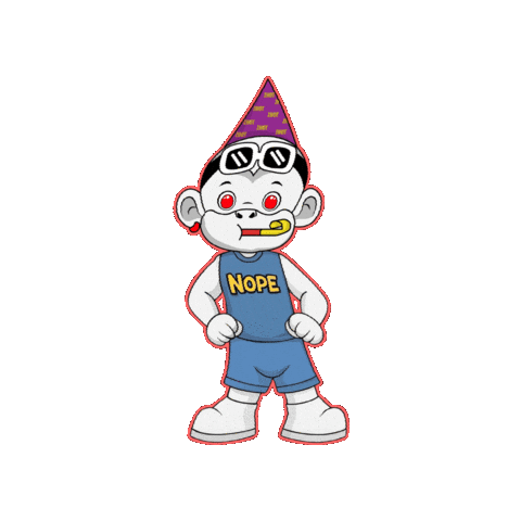 Not Today White Monkey Sticker by Zhot