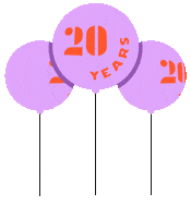 Happy 20 Years Sticker