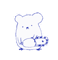 bluepencil39 hamster assassin chainsaw 햄스터 Sticker