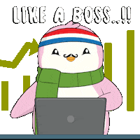 Like A Boss Crypto Sticker by Pudgy Penguins