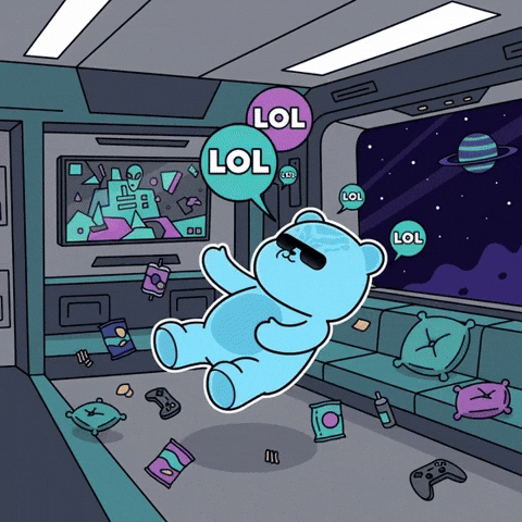 Zero Gravity Lol GIF by Kanpai Pandas