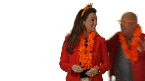 Happy Orange Sticker by Postcode Loterij