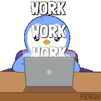 Working To Do Sticker by Pudgy Penguins