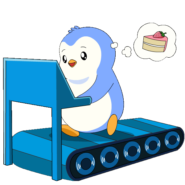 No Pain No Gain Running Sticker by Pudgy Penguins