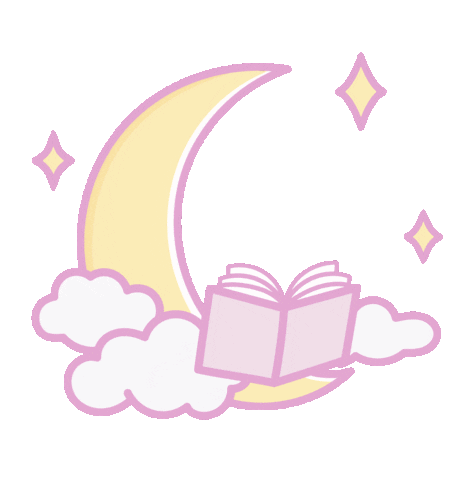 Moon Read Sticker by Politopia Ilustraciones