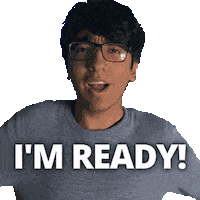 Excited All Set Sticker