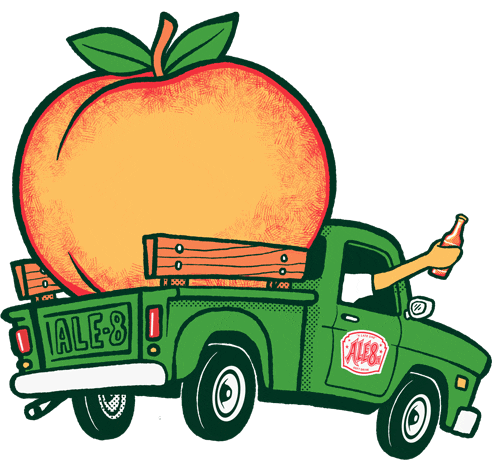 Truck Peach Sticker by Ale-8-One